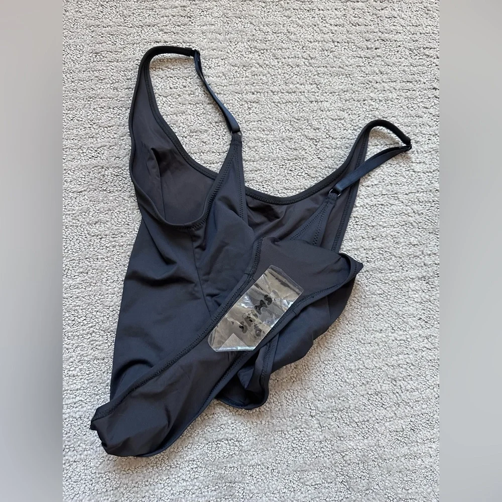 SKIMS Recycled Swim Scoop Neck One-Piece Swimsuit Black XL NWT